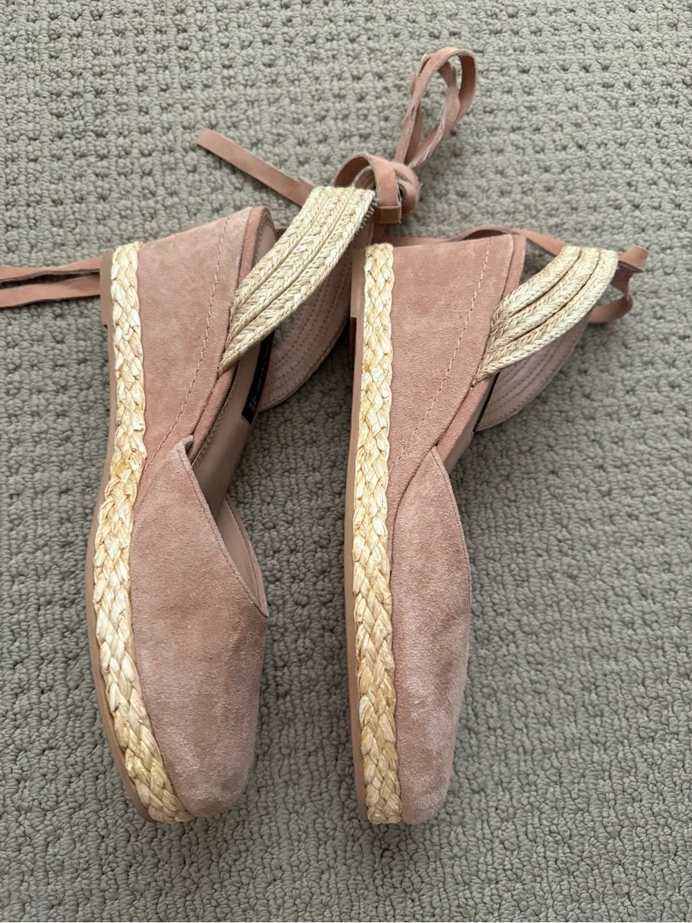 Suede Tie-Wrap Wedges, Size 8.5 STEVEN by Steve Madden